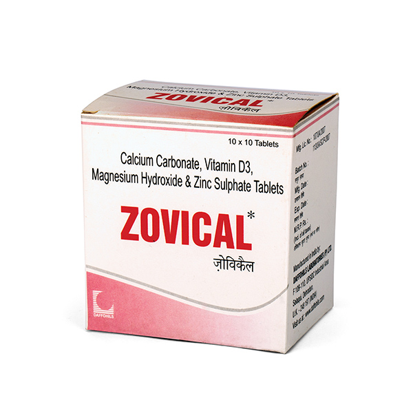 calcium carbonate, vitamin D3, magnesium hydroxide & zinc sulphate tablets